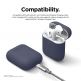 Elago Airpods Skinny Silicone Case - тънък силиконов калъф за Apple Airpods и Apple Airpods 2 with Wireless Charging Case (тъмносин)  3