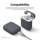 Elago Airpods Skinny Silicone Case - тънък силиконов калъф за Apple Airpods и Apple Airpods 2 with Wireless Charging Case (тъмносив)  2