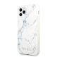 Guess Marble Case - дизайнерски кейс с висока защита за iPhone 11 Pro (бял) 1
