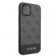 Guess 4G Stripe Leather Hard Case - дизайнерски кожен кейс за iPhone 11 Pro (тъмносив) 4