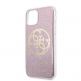 Guess Circle Glitter 4G Case - дизайнерски кейс с висока защита за iPhone 11 Pro Max (розов) 2