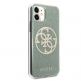 Guess Circle Glitter 4G Case - дизайнерски кейс с висока защита за iPhone 11 (зелен) 4