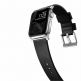 Nomad Active Strap Modern Leather - кожена (естествена кожа) каишка за Apple Watch 42мм, 44мм (черен-сребрист) 6