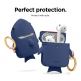 Elago Airpods Shark Design Silicone Case - силиконов калъф с карабинер за Apple Airpods и Apple Airpods 2 (син) 7