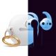 Elago Airpods Hook Cover with Carrying Pouch Case - силиконов калъф с карабинер и силиконови накрайници за Apple Airpods и Apple Airpods 2 (бял-фосфор) 1