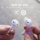 Elago Airpods Basic Cover with Carrying Pouch Case - силиконов калъф с карабинер и силиконови накрайници за Apple Airpods и Apple Airpods 2 (бял-фосфор) 5
