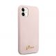 Guess Hard Silicone Case - силиконов (TPU) калъф за iPhone 11 (розов) 2