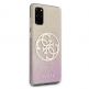 Guess Glitter 4G Circle Logo Case - дизайнерски кейс с висока защита за Samsung Galaxy S20 Plus (розов) 5
