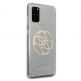 Guess Glitter 4G Circle Logo Case - дизайнерски кейс с висока защита за Samsung Galaxy S20 Plus (сив) 1