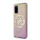 Guess Glitter 4G Circle Logo Case - дизайнерски кейс с висока защита за Samsung Galaxy S20 (розов) 6