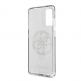 Guess Glitter 4G Circle Logo Case - дизайнерски кейс с висока защита за Samsung Galaxy S20 (сив) 3