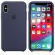 Apple Silicone Case - оригинален силиконов кейс за iPhone XS (тъмносин) (bulk) 1