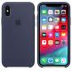 Apple Silicone Case - оригинален силиконов кейс за iPhone XS (тъмносин) (bulk) 3