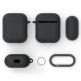 Spigen Airpods Silicone Case - силиконов калъф с карабинер за Apple Airpods и Apple Airpods 2 (тъмносив) 6