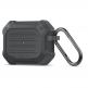 Spigen Airpods Pro Tough Armor Case - силиконов калъф с висока защита и карабинер за Apple Airpods Pro (тъмносив) 4
