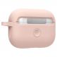 Spigen Airpods Pro Silicone Fit Case - силиконов калъф с карабинер за Apple Airpods Pro (розов) 3