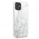 Guess Marble Hard Case - дизайнерски кейс с висока защита за iPhone 11 (бял) 5