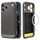 Удароустойчив силиконов (TPU) калъф с MagSafe за iPhone 18 Pro, iPhone 17 Pro - Spigen Rugged Armor MagSafe Case (сив) 7