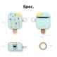 Elago Airpods Ice Cream Design Silicone Case - силиконов калъф с карабинер за Apple Airpods и Apple Airpods 2 (светлозелен)  6