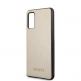 Guess Iridescent Leather Hard Case - дизайнерски кожен кейс за Samsung Galaxy S20 (златист) 2