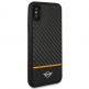 Mini Cooper Carbon Fiber Soft Case - дизайнерски карбонов кейс с TPU рамка за iPhone XS, iPhone X (черен) 5