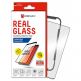 Displex Real Glass 10H Protector 3D Full Cover FPS - калено стъклено защитно покритие с поддръжка на сензора за отпечатъци за дисплея на Samsung Galaxy S20 Plus, Galaxy S20 Plus 5G (черен-прозрачен) 2