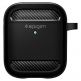 Spigen Rugged Armor Case - силиконов удароустойчив кейс с карабинер за Apple Airpods и Apple Airpods 2 (черен) 2