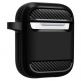 Spigen Rugged Armor Case - силиконов удароустойчив кейс с карабинер за Apple Airpods и Apple Airpods 2 (черен) 3