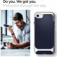 Spigen Neo Hybrid Case - хибриден кейс с висока степен на защита за iPhone SE (2020), iPhone 8, iPhone 7 (тъмносин-сребрист) 3