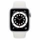 Apple Watch Series 6 GPS, 44mm Silver Aluminium Case with White Sport Band - умен часовник от Apple  1