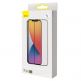 Baseus Full Screen Curved Anti-Bluelight Soft Edge Tempered Glass (SGAPIPH54N-TE01) - стъклено защитно покритие за целия дисплей на iPhone 12 mini (прозрачен-черен) (2 броя) 2