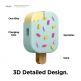 Elago Airpods Pro Ice Cream Design Silicone Case - силиконов калъф с карабинер за Apple Airpods Pro (зелен)  1