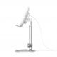 Baseus Literary Youth Telescopic Desktop Bracket and 15W Qi Charging - елегантна разтягаща се поставка за бюро и гладки повърхности за смартфони с безжично зареждане (сребрист) 3
