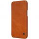 Nillkin Qin Leather Flip Case - кожен калъф, тип портфейл за iPhone 12, iPhone 12 Pro (кафяв) 2