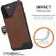 Urban Armor Gear Metropolis LT Supple Italian Leather (LTHR) - удароустойчив хибриден (естествена кожа и TPU) кейс за iPhone 12, iPhone 12 Pro (кафяв) 1