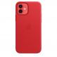 Apple iPhone Leather Case with MagSafe - оригинален кожен кейс (естествена кожа) за iPhone 12, iPhone 12 Pro (червен) 1