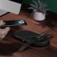 Baseus Planet 2in1 Wireless Charger - двойна поставка (пад) с технология за безжично зареждане за Qi съвместими устройства и Apple Watch (черен) 10