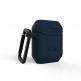 Urban Armor Gear Standard Issue Silicone Case 001 - удароустойчив силиконов калъф с карабинер за Apple Airpods и Apple Airpods 2 (тъмносин) 4