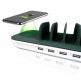 4smarts Charging Station Family Evo 63W - док станция с 4xUSB и 1xUSB-C гнезда и пад за безжично зареждане (бял-зелен) 3