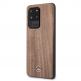 Mercedes-Benz Wood Cover - силиконов (TPU) калъф за Samsung Galaxy S20 Ultra (кафяв) 4