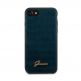 Guess Croco Cover - дизайнерски кожен кейс за iPhone SE (2020), iPhone 8, iPhone 7 (син) 3
