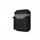 Urban Armor Gear Standard Issue Hard Case 001 - водо и удароустойчив силиконов (TPU) кейс с карабинер за Apple Airpods и Apple Airpods 2 (черен-сив) 3