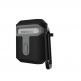Urban Armor Gear Standard Issue Hard Case 001 - водо и удароустойчив силиконов (TPU) кейс с карабинер за Apple Airpods и Apple Airpods 2 (черен-сив) 5