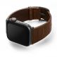 Meridio SweetWood Leather Band - уникална ръчно изработена кожена (естествена кожа) каишка за Apple Watch 42мм, 44мм (кафяв) 1