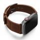 Meridio SweetWood Leather Band - уникална ръчно изработена кожена (естествена кожа) каишка за Apple Watch 42мм, 44мм (кафяв) 2