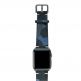 Meridio Blue Combact Leather Band - уникална ръчно изработена велурена каишка за Apple Watch 42мм, 44мм (тъмносин) 3