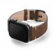 Meridio Old Brown Leather Band - уникална ръчно изработена кожена (естествена кожа) каишка за Apple Watch 42мм, 44мм (тъмнокафяв) 4
