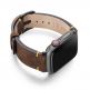 Meridio Old Brown Leather Band - уникална ръчно изработена кожена (естествена кожа) каишка за Apple Watch 42мм, 44мм (тъмнокафяв) 5