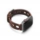 Meridio Norrebro Full Grain Leather Band - уникална ръчно изработена кожена (естествена кожа) каишка за Apple Watch 42мм, 44мм (тъмнокафяв) 2