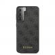 Guess 4G Charms Collection Hard Case - дизайнерски кожен кейс за Samsung Galaxy S21 (сив) 3